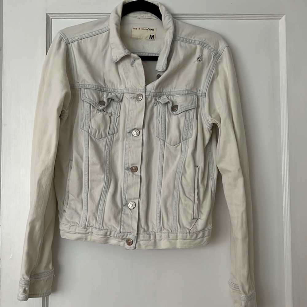 Rag and Bone Jean White Denim Jacket Size M
